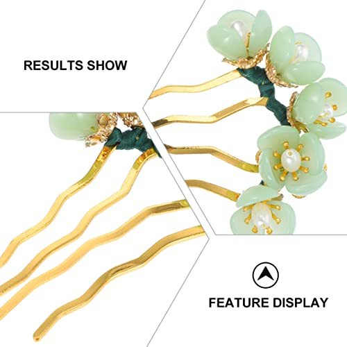 2Pcs Vintage Flower Jade Hairpin Classic Hair Accessories for Parties Ceremonies and Daily Wear Durable Elegant Design for DIY Hairstyles and Glamorous Looks