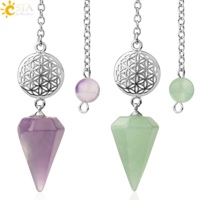 Natural stone purple crystal pendants are used for divination cones, crystal pendants and spiritual energy pendants