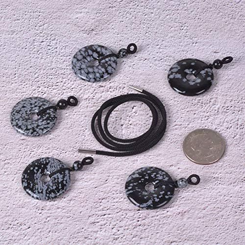 JUST IN STONES Gemstone 30mm Donut Beads Reiki Chakra Pendant Necklace Handmade Jewelry 22 Inch