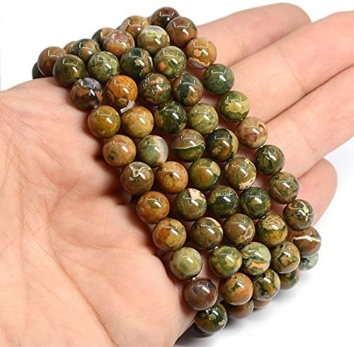 Justinstones Gem Semi Precious Gemstone 8mm Round Beads Stretch Bracelet 7 Inch Unisex