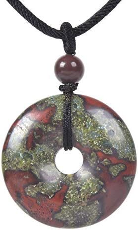 JUST IN STONES Gemstone 30mm Donut Beads Reiki Chakra Pendant Necklace Handmade Jewelry 22 Inch