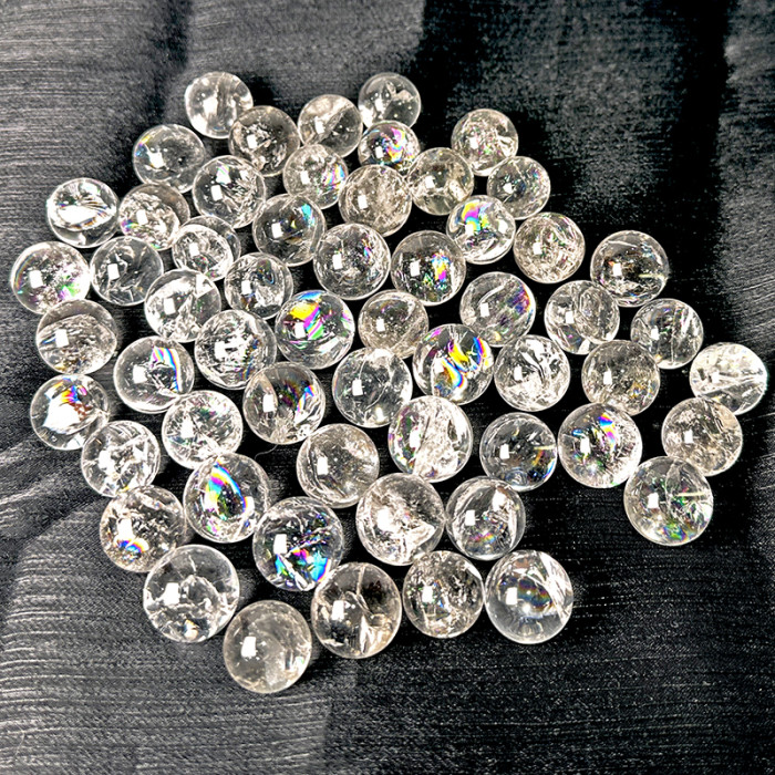 Wholesale Bulk Natural Mini rainbow clear Quartz Sphere Healing Reiki Crystal Small Size 1.8-2.2cm Ball Folk Crafts