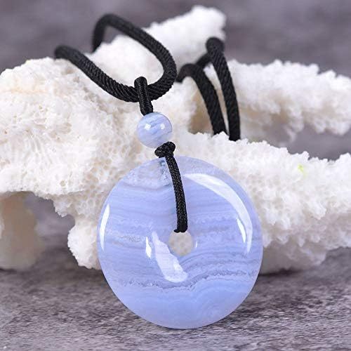 JUST IN STONES Gemstone 30mm Donut Beads Reiki Chakra Pendant Necklace Handmade Jewelry 22 Inch