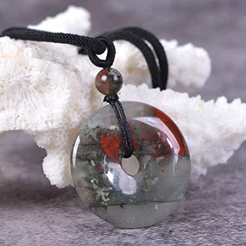 JUST IN STONES Gemstone 30mm Donut Beads Reiki Chakra Pendant Necklace Handmade Jewelry 22 Inch