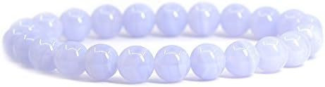 Justinstones Gem Semi Precious Gemstone 8mm Round Beads Stretch Bracelet 7 Inch Unisex