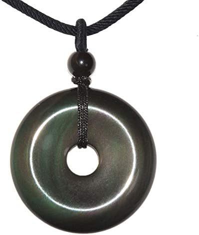 JUST IN STONES Gemstone 30mm Donut Beads Reiki Chakra Pendant Necklace Handmade Jewelry 22 Inch