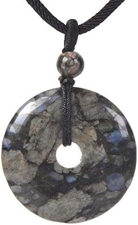 JUST IN STONES Gemstone 30mm Donut Beads Reiki Chakra Pendant Necklace Handmade Jewelry 22 Inch