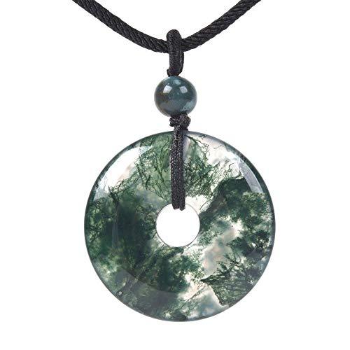 JUST IN STONES Gemstone 30mm Donut Beads Reiki Chakra Pendant Necklace Handmade Jewelry 22 Inch