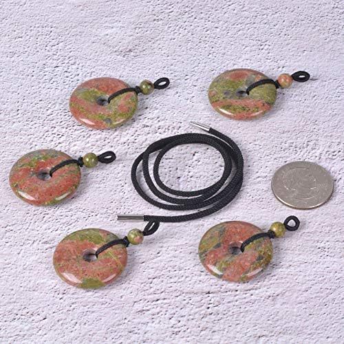 JUST IN STONES Gemstone 30mm Donut Beads Reiki Chakra Pendant Necklace Handmade Jewelry 22 Inch