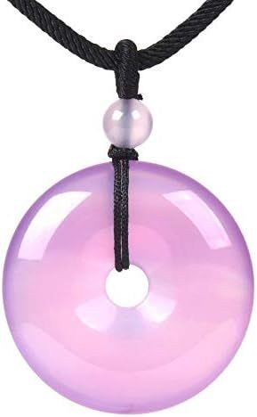 JUST IN STONES Gemstone 30mm Donut Beads Reiki Chakra Pendant Necklace Handmade Jewelry 22 Inch