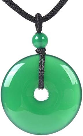 JUST IN STONES Gemstone 30mm Donut Beads Reiki Chakra Pendant Necklace Handmade Jewelry 22 Inch