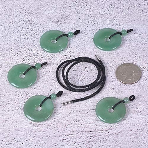 JUST IN STONES Gemstone 30mm Donut Beads Reiki Chakra Pendant Necklace Handmade Jewelry 22 Inch