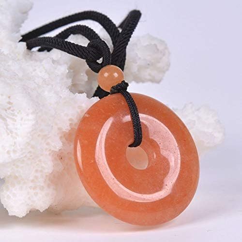 JUST IN STONES Gemstone 30mm Donut Beads Reiki Chakra Pendant Necklace Handmade Jewelry 22 Inch
