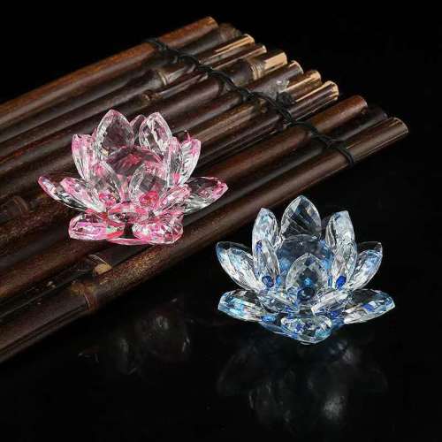 Colorful crystal lotus color reflection feng shui home decoration