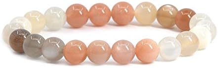 Justinstones Gem Semi Precious Gemstone 8mm Round Beads Stretch Bracelet 7 Inch Unisex