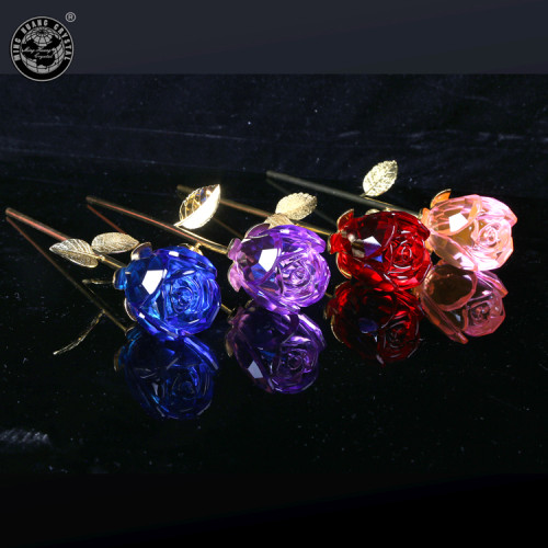 Crystal roses and golden stems Bomboniere Favour crystal craft gifts are essential for lovers