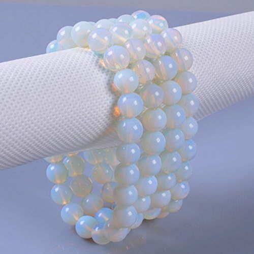 Justinstones Gem Semi Precious Gemstone 8mm Round Beads Stretch Bracelet 7 Inch Unisex