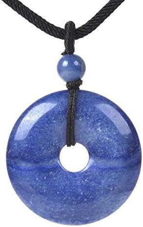 JUST IN STONES Gemstone 30mm Donut Beads Reiki Chakra Pendant Necklace Handmade Jewelry 22 Inch