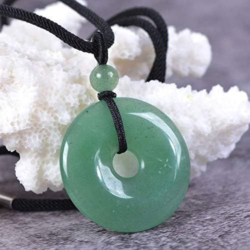 JUST IN STONES Gemstone 30mm Donut Beads Reiki Chakra Pendant Necklace Handmade Jewelry 22 Inch