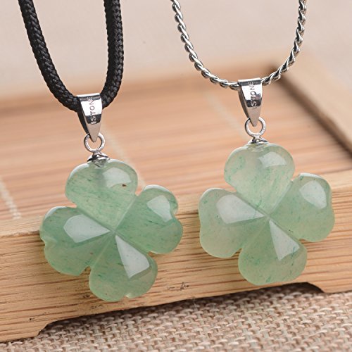iSTONE 925 Sterling Silver Natural Crytral for Womens Pendant Necklace, Gemstone Birthstone with 17.8  Silver Chain Ladies