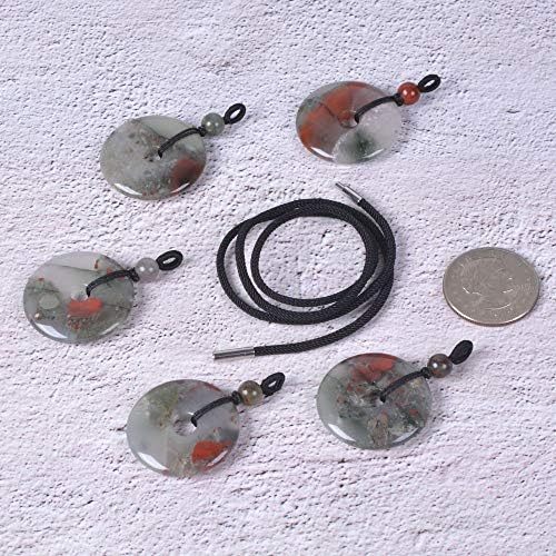 JUST IN STONES Gemstone 30mm Donut Beads Reiki Chakra Pendant Necklace Handmade Jewelry 22 Inch