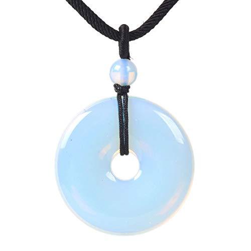 JUST IN STONES Gemstone 30mm Donut Beads Reiki Chakra Pendant Necklace Handmade Jewelry 22 Inch