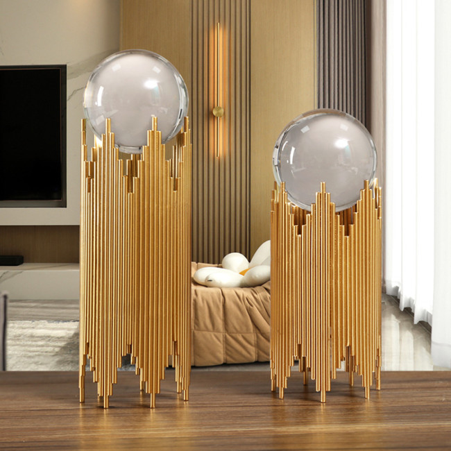 Luxurious home decoration, metal and glass craftsmanship, Christmas crystal ball ornaments, creative hotel furniture decoration