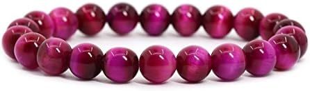 Justinstones Gem Semi Precious Gemstone 8mm Round Beads Stretch Bracelet 7 Inch Unisex