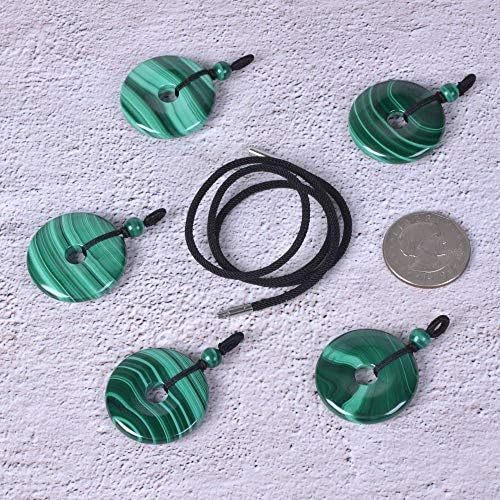 JUST IN STONES Gemstone 30mm Donut Beads Reiki Chakra Pendant Necklace Handmade Jewelry 22 Inch