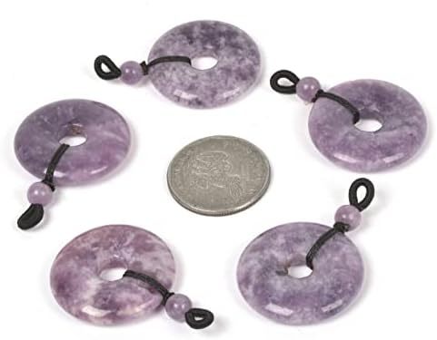 JUST IN STONES Gemstone 30mm Donut Beads Reiki Chakra Pendant Necklace Handmade Jewelry 22 Inch