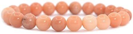 Justinstones Gem Semi Precious Gemstone 8mm Round Beads Stretch Bracelet 7 Inch Unisex