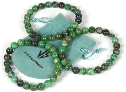 Justinstones Gem Semi Precious Gemstone 8mm Round Beads Stretch Bracelet 7 Inch Unisex