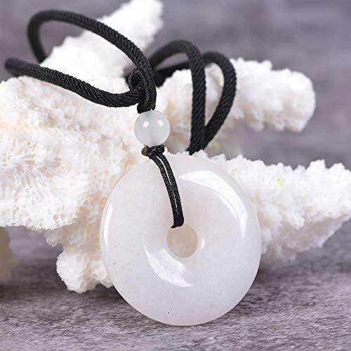 JUST IN STONES Gemstone 30mm Donut Beads Reiki Chakra Pendant Necklace Handmade Jewelry 22 Inch