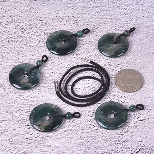 JUST IN STONES Gemstone 30mm Donut Beads Reiki Chakra Pendant Necklace Handmade Jewelry 22 Inch