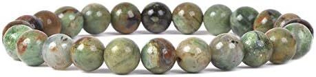 Justinstones Gem Semi Precious Gemstone 8mm Round Beads Stretch Bracelet 7 Inch Unisex