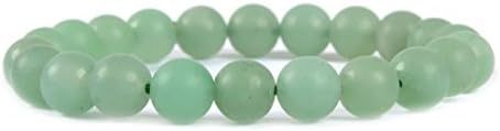 Justinstones Gem Semi Precious Gemstone 8mm Round Beads Stretch Bracelet 7 Inch Unisex