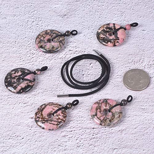 JUST IN STONES Gemstone 30mm Donut Beads Reiki Chakra Pendant Necklace Handmade Jewelry 22 Inch
