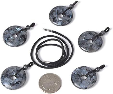 JUST IN STONES Gemstone 30mm Donut Beads Reiki Chakra Pendant Necklace Handmade Jewelry 22 Inch