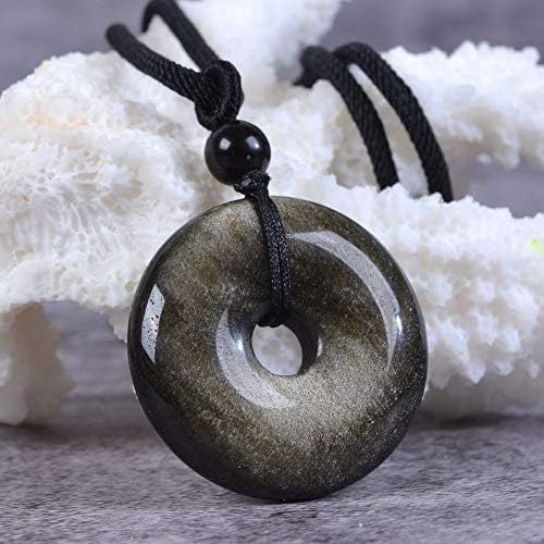 JUST IN STONES Gemstone 30mm Donut Beads Reiki Chakra Pendant Necklace Handmade Jewelry 22 Inch