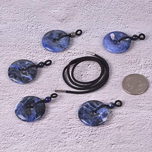 JUST IN STONES Gemstone 30mm Donut Beads Reiki Chakra Pendant Necklace Handmade Jewelry 22 Inch
