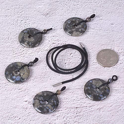 JUST IN STONES Gemstone 30mm Donut Beads Reiki Chakra Pendant Necklace Handmade Jewelry 22 Inch