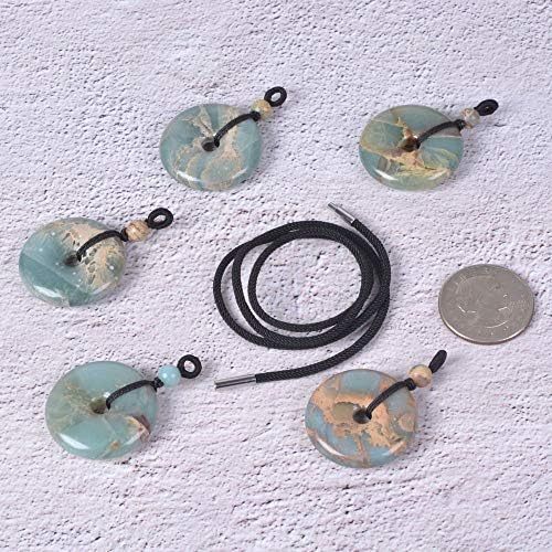 JUST IN STONES Gemstone 30mm Donut Beads Reiki Chakra Pendant Necklace Handmade Jewelry 22 Inch
