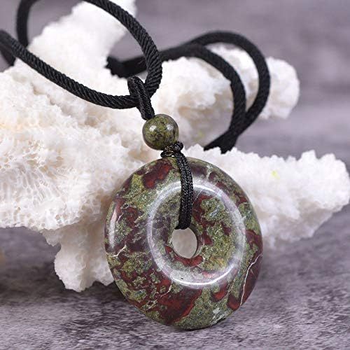 JUST IN STONES Gemstone 30mm Donut Beads Reiki Chakra Pendant Necklace Handmade Jewelry 22 Inch