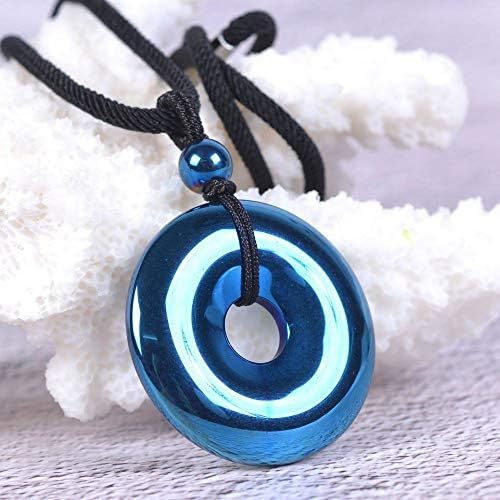 JUST IN STONES Gemstone 30mm Donut Beads Reiki Chakra Pendant Necklace Handmade Jewelry 22 Inch