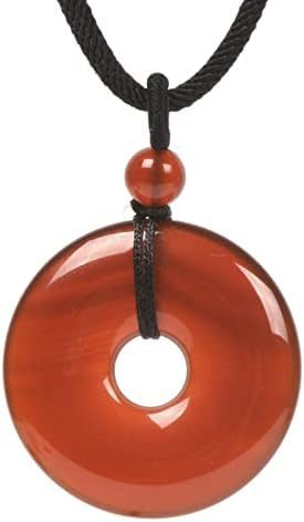 JUST IN STONES Gemstone 30mm Donut Beads Reiki Chakra Pendant Necklace Handmade Jewelry 22 Inch
