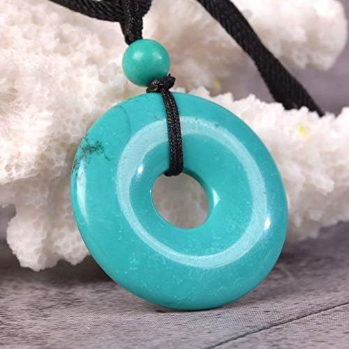 JUST IN STONES Gemstone 30mm Donut Beads Reiki Chakra Pendant Necklace Handmade Jewelry 22 Inch