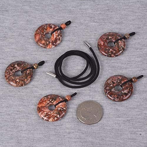 JUST IN STONES Gemstone 30mm Donut Beads Reiki Chakra Pendant Necklace Handmade Jewelry 22 Inch