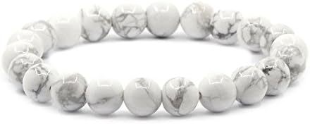 Justinstones Gem Semi Precious Gemstone 8mm Round Beads Stretch Bracelet 7 Inch Unisex