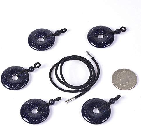JUST IN STONES Gemstone 30mm Donut Beads Reiki Chakra Pendant Necklace Handmade Jewelry 22 Inch