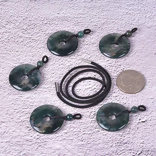 JUST IN STONES Gemstone 30mm Donut Beads Reiki Chakra Pendant Necklace Handmade Jewelry 22 Inch